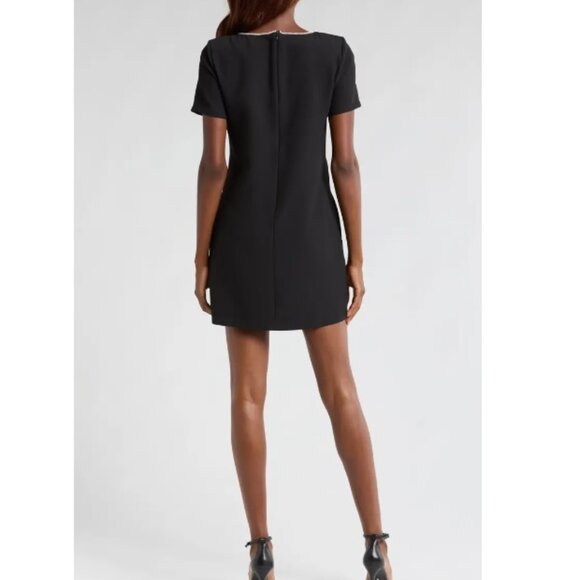 CeCe Black Mini Dress with White Trim - Picture 5 of 6